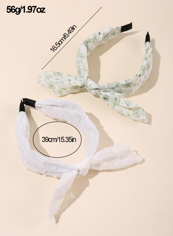 Take Two Pack of 2 - Floral Print Lace Headband - Image 3