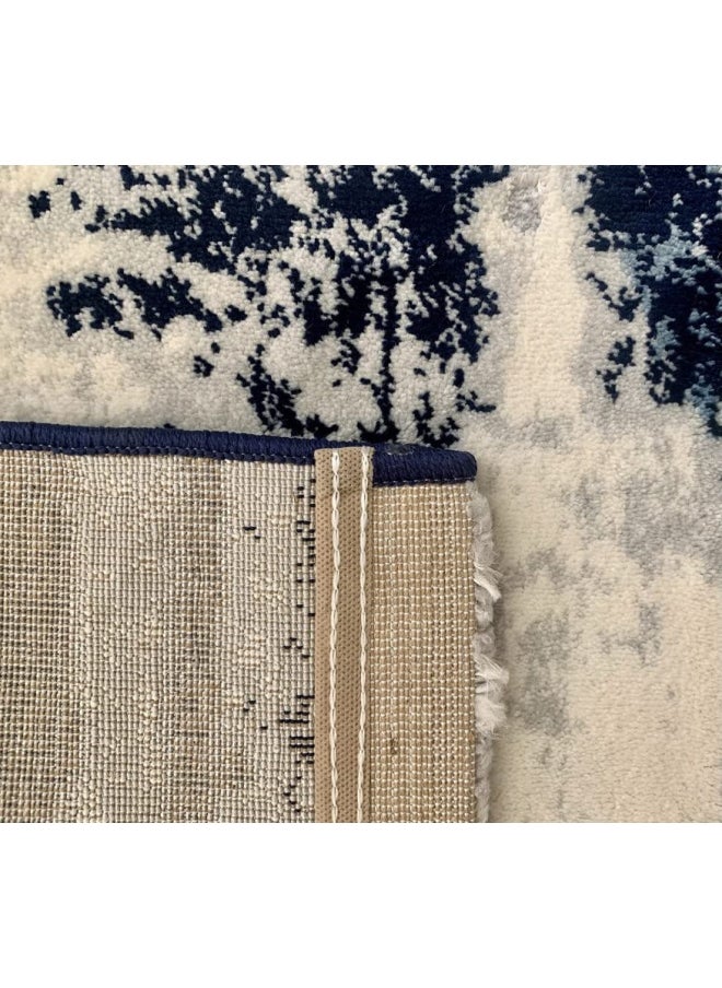 HANDPICKED FURNITURE Carpet Abstract For Living Room Bedroom Dining Room Runner 100 X 200 Cm 3.3 X 6.6 Ft - Navy Blue  - Image 3