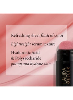 LAURA GELLER NEW YORK Serum Blush Tint Lightweight Liquid Blush For Cheeks Weightless Watercolor Sheer Finish Poppy Peach  - Image 4