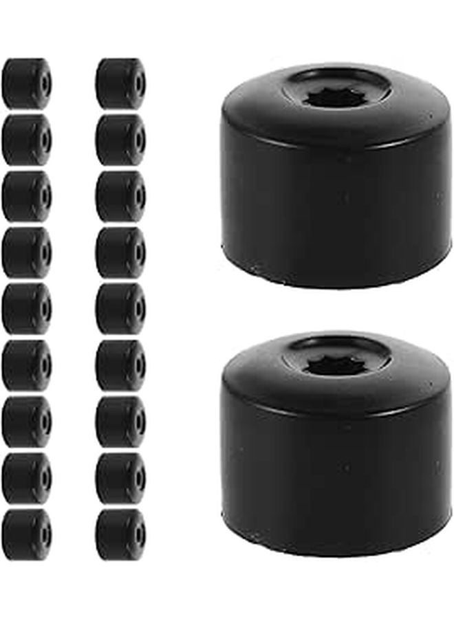 20pcs 17mm Plastic Wheel Nut Caps Black Lug Nut Covers for Car Tire Bolt Dustproof Hub Screw Covers - Image 1