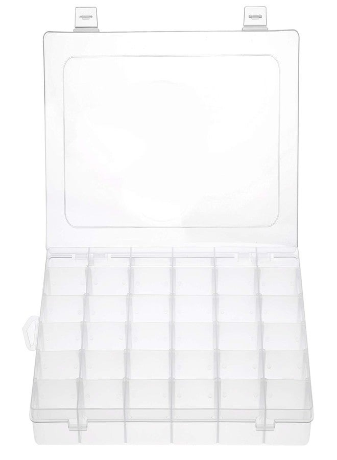 4MYL Transparent Earrings Organizer Box for Women - Plastic 36 Grid Cells Multipurpose Jewelry Box Organizer Storage Container with Removable Dividers - Image 1