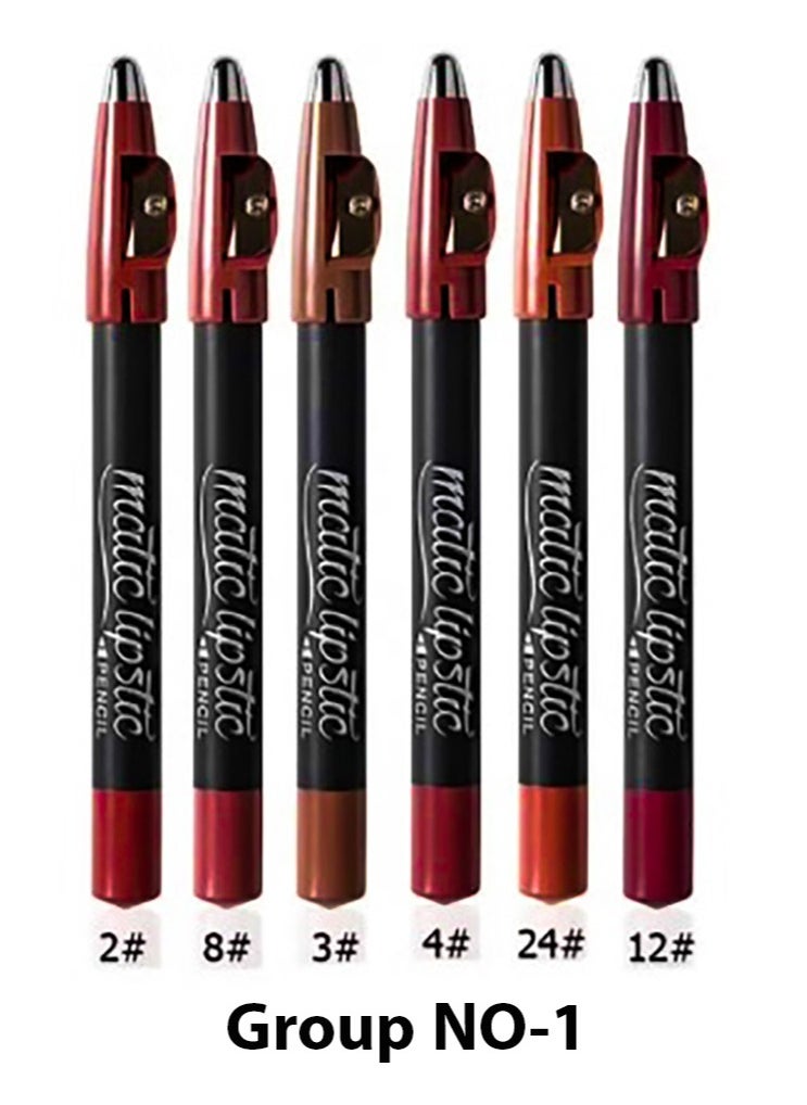 Mn - Six matte lipstick pens from MN with sharpener, Group No. 1 - Image 1