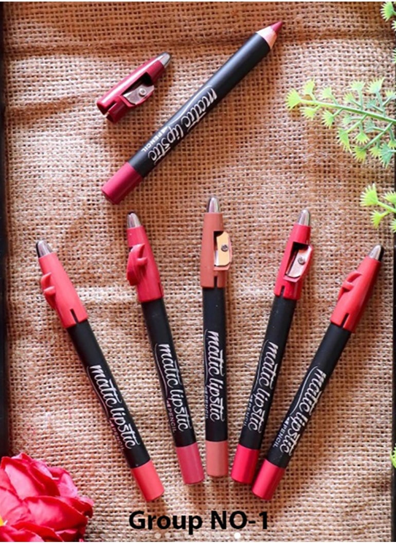 Mn - Six matte lipstick pens from MN with sharpener, Group No. 1 - Image 1