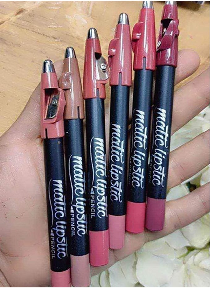 Mn - Six matte lipstick pens from MN with sharpener, Group No. 1 - Image 1