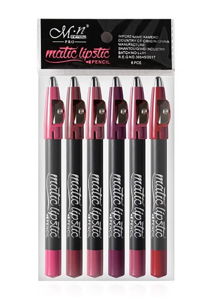 Mn - Six matte lipstick pens from MN with sharpener, Group No. 1 - Image 1