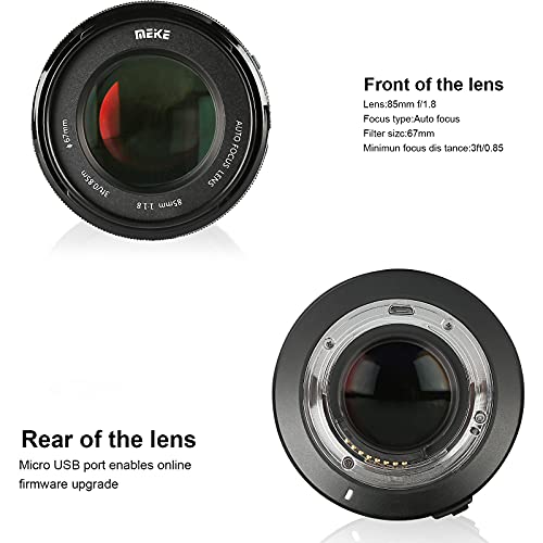 Meike 85mm f1.8 Wide Aperture Full Frame Auto Focus Telephoto Lens for Nikon F Mount DSLR Camera and Compatible with Nikon APS-C Cameras D610 D750 D780 D810 - Image 4