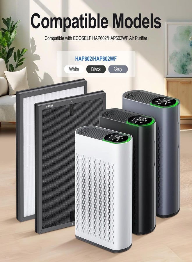 LOSKLENO HAP602 Replacement Filter for ECOSELF HAP602/ HAP602WF Air Purifier, True Hepa 3-IN-1 H13 Filter Replacement, High-Efficient Filtration for Home, 2 Pack - Image 2