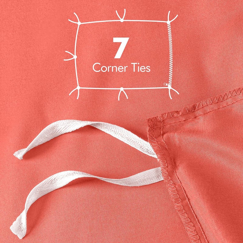 Utopia Bedding Queen Duvet Cover Set - 3 Piece With 2 Pillow Shams - Soft Brushed Microfiber With Zipper Closure - 90 X 90 Inches (Coral) - Image 5
