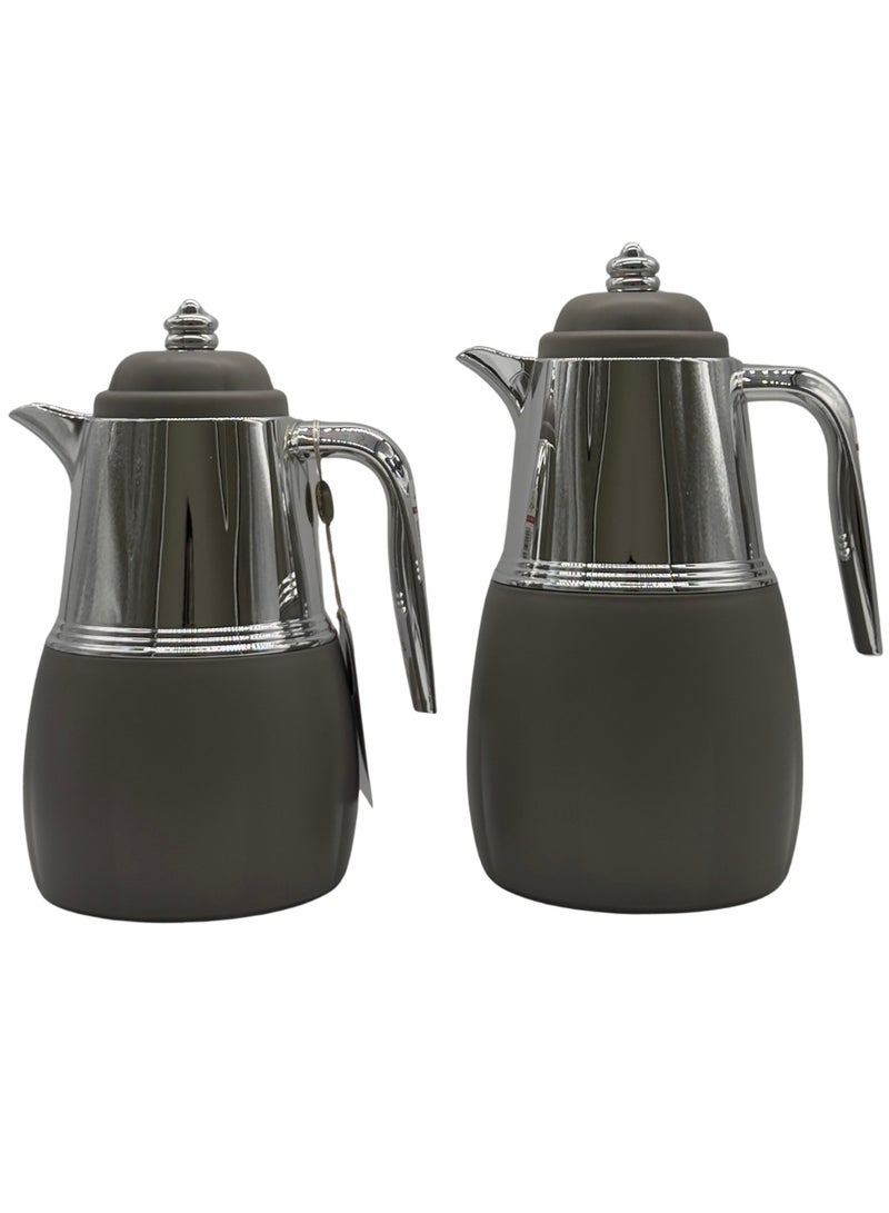 AL-GANNAS 2 Peice Thermos Set for Tea & Coffee | 1L & 0.7L | High-Quality with 2-Year Heat Retention Warranty | Elegant New Design - Image 1