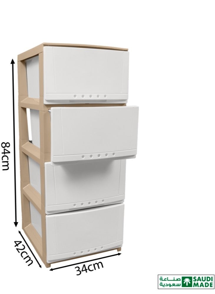 ALMUFARREJ Chest of 4 Drawers White 42x34x84 cm - Image 2