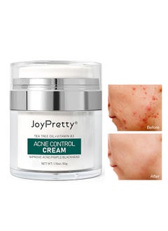 JoyPretty Acne Control Cream with Tea Tree Oil & Vitamin B3, Acne Treatment Face Cream, Inflammation Soothing Acne Moisturizer, Shrink Enlarged Pores 50g  - Image 1