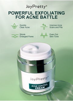 JoyPretty Acne Control Cream with Tea Tree Oil & Vitamin B3, Acne Treatment Face Cream, Inflammation Soothing Acne Moisturizer, Shrink Enlarged Pores 50g  - Image 2