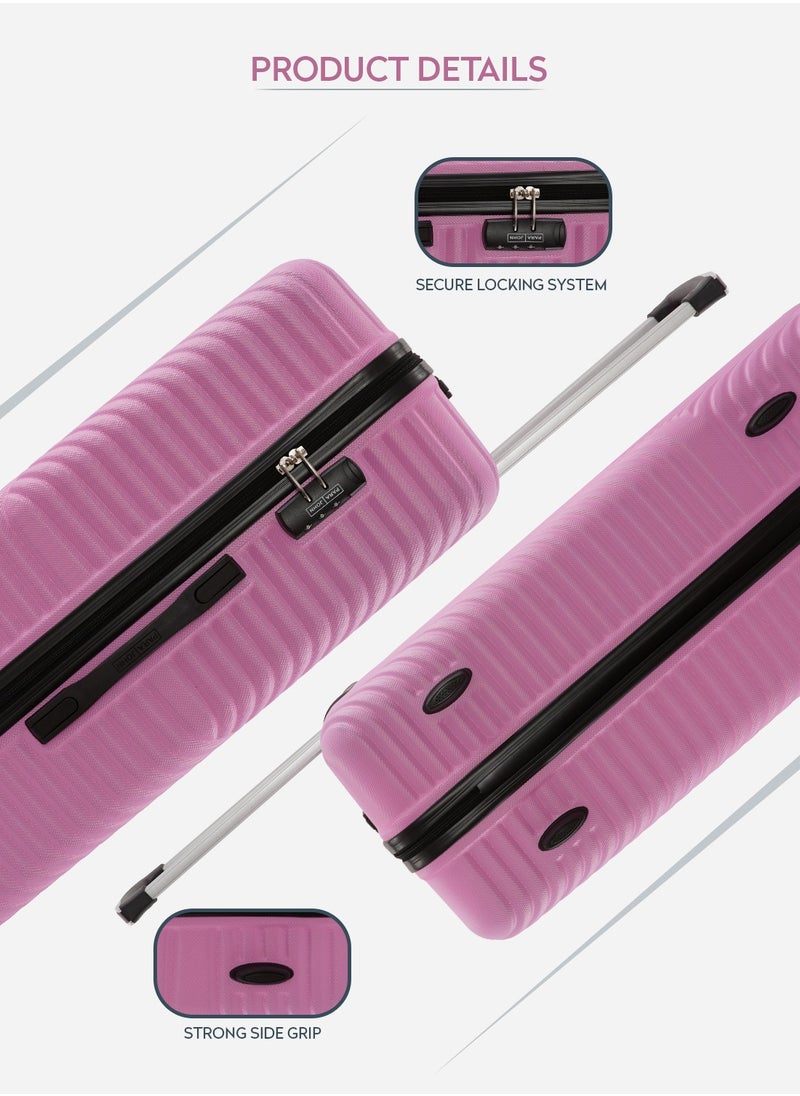 PARAJOHN Aurora Checked-In Luggage Large (28-Inch) ABS Hard Case Checked-In Luggage Trolley Bag with 4 Spinner Wheels and Lock - Pink  - Image 2