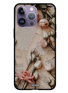 Protective Case Cover For Apple iPhone 14 Pro 6.1" 2022 Books And Flowers
