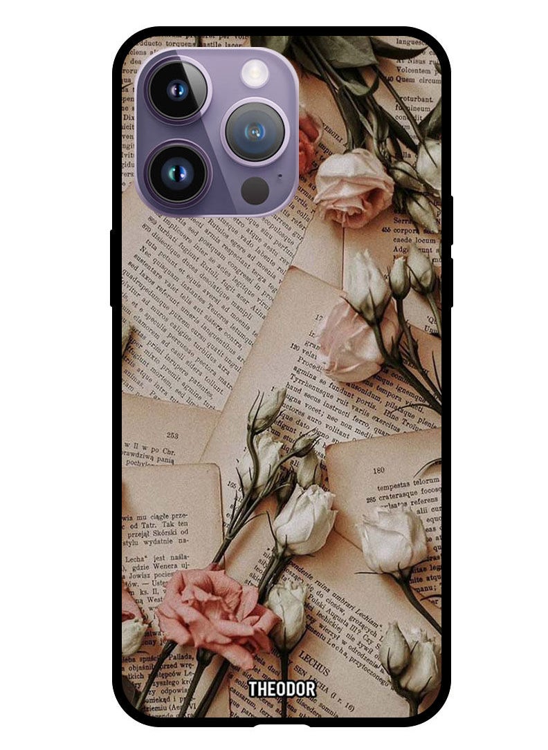 Theodor - Protective Case Cover For Apple iPhone 14 Pro 6.1" 2022 Books And Flowers - Image 1
