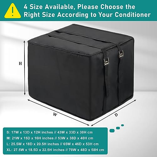Luxiv Winter Window Air Conditioner Cover Waterproof for Outside Unit, Luxiv Freeze Protection Cover for Outdoor Window Ac Insulation Cover with 3 Layer (Black, 17Wx12Dx13H) - Image 2
