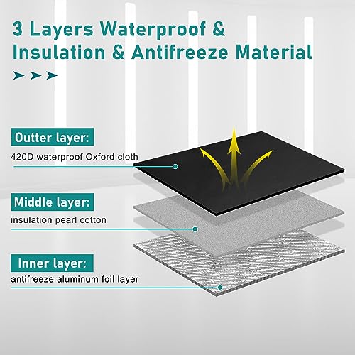 Luxiv Winter Window Air Conditioner Cover Waterproof for Outside Unit, Luxiv Freeze Protection Cover for Outdoor Window Ac Insulation Cover with 3 Layer (Black, 17Wx12Dx13H) - Image 3