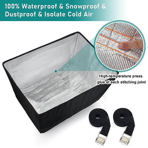 Luxiv Winter Window Air Conditioner Cover Waterproof for Outside Unit, Luxiv Freeze Protection Cover for Outdoor Window Ac Insulation Cover with 3 Layer (Black, 17Wx12Dx13H) - Image 4