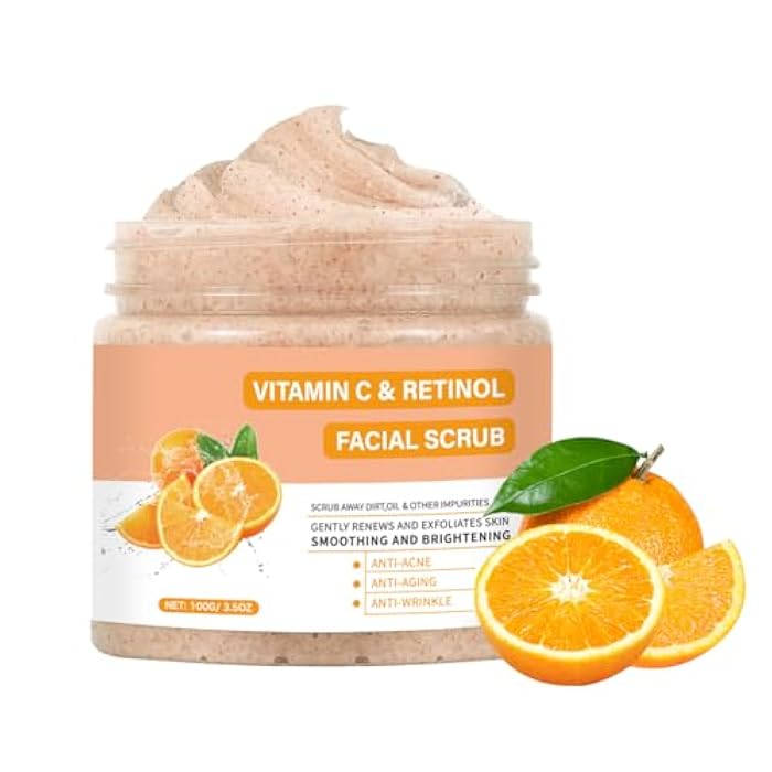 IREV Vitamin C Face Scrub, Exfoliating Facial Wash with Retinol, Facial Scrub,Facial Exfoliating Scrub, Facial Scrubs for Women,Deep Cleansing Face Wash Cleanser for Women Men - Image 1
