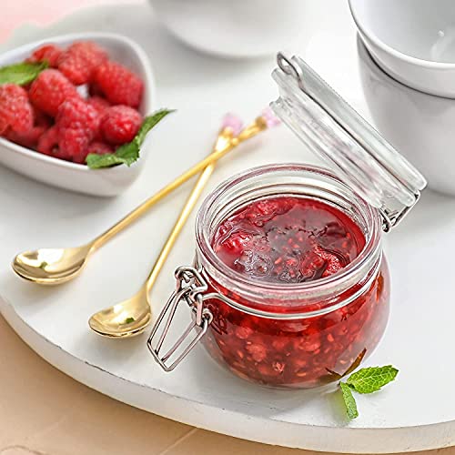 WRINGO 500ML Airtight Glass Canister with Lids Food Storage Jar square-Storage Container with Clear Preserving Seal Wire Clip Fastening for Kitchen Canning Cereal,Sugar,Beans,Spice set of (2) - Image 5
