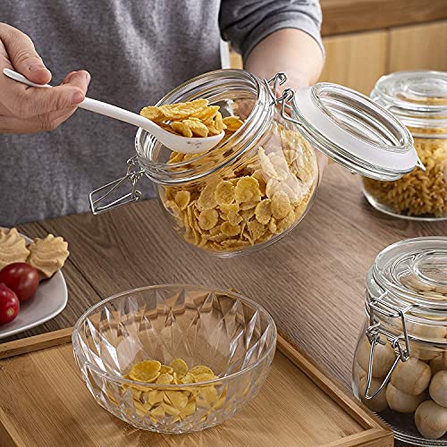 WRINGO 500ML Airtight Glass Canister with Lids Food Storage Jar square-Storage Container with Clear Preserving Seal Wire Clip Fastening for Kitchen Canning Cereal,Sugar,Beans,Spice set of (2) - Image 4