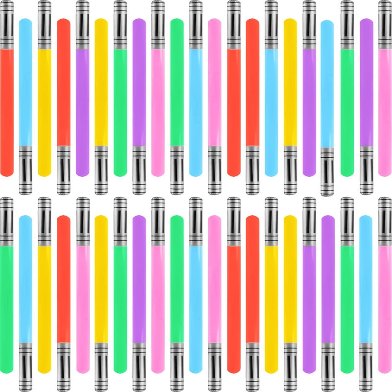Cotiny 42 Pieces Inflatable Lightsabers Sword Toys Inflatable Light Sabers for Kids Star Theme Birthday Party Supplies 6 Colors - Image 3