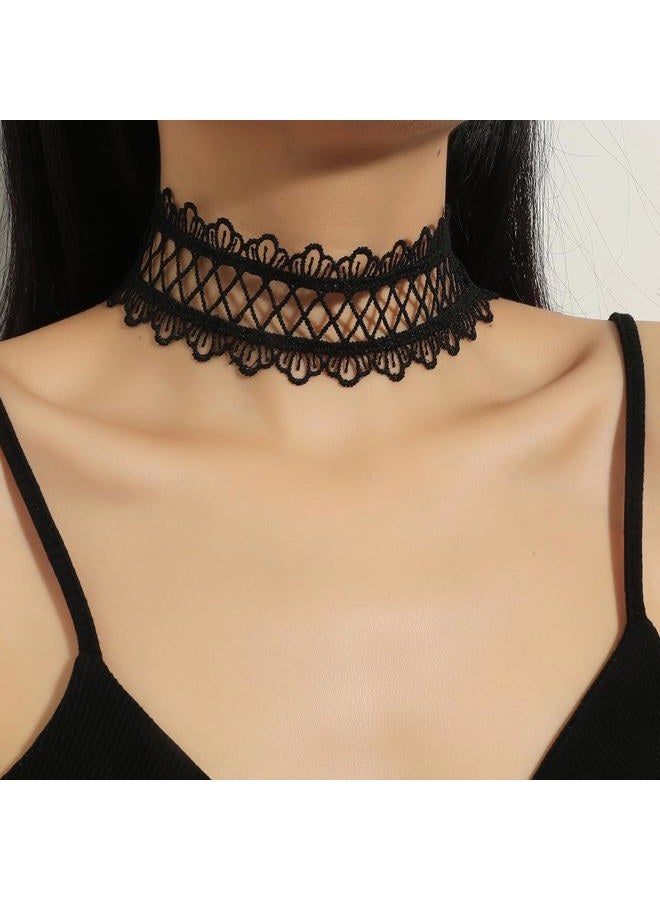 Aularso Dainty Necklaces Chain Lace Choker Necklace Jewelry for Women and Girls Free size Black - Image 2