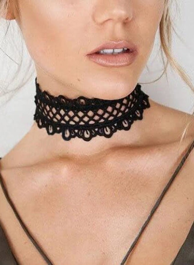 Aularso Dainty Necklaces Chain Lace Choker Necklace Jewelry for Women and Girls Free size Black - Image 4