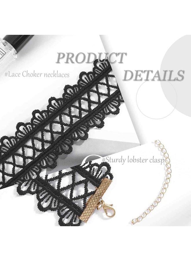 Aularso Dainty Necklaces Chain Lace Choker Necklace Jewelry for Women and Girls Free size Black - Image 3