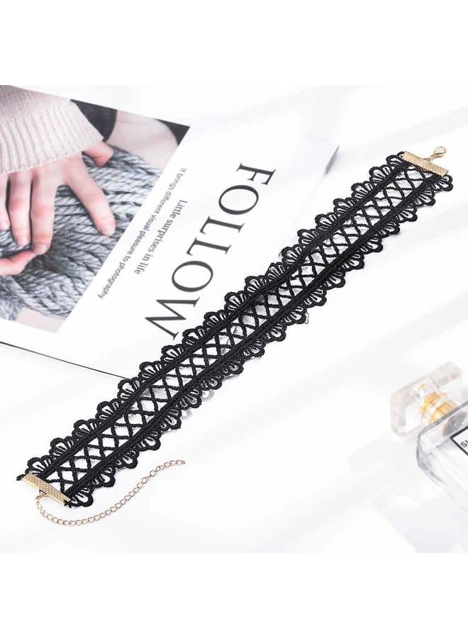 Aularso Dainty Necklaces Chain Lace Choker Necklace Jewelry for Women and Girls Free size Black - Image 5