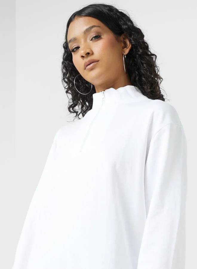 Ginger Basics High Neck Zip Through Sweatshirt