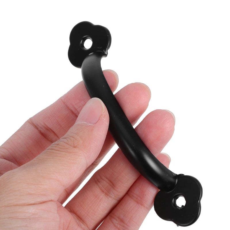 Vintage Black Metal Cabinet Drawer Pull Handles 3pcs With Mounting Screws - Image 4