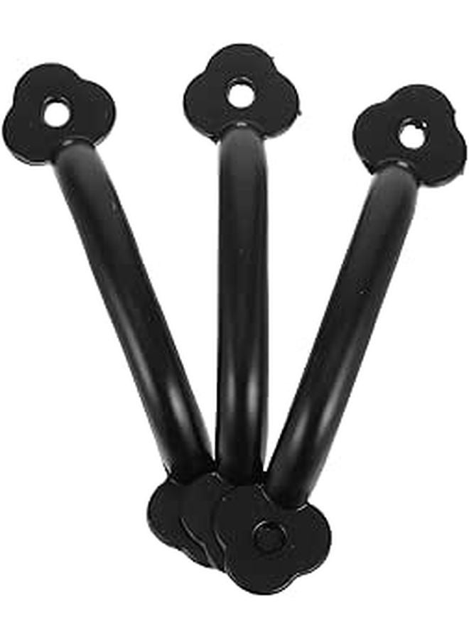 Vintage Black Metal Cabinet Drawer Pull Handles 3pcs With Mounting Screws - Image 1