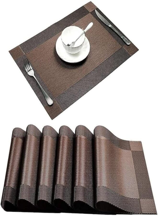 Spaceshoop PVC Table Linen, Set of 6, Brown