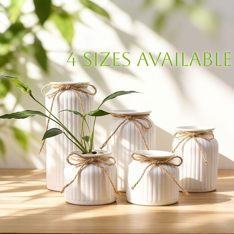 Ceramic Utensil Holder For Kitchen Counter 4 Size Options Medium Multi Purpose Storage Jar For Chopsticks Spoons And Cooking Tools Stable Anti Tip Design Also Use As Vase Warm Home Decor Style - Image 1