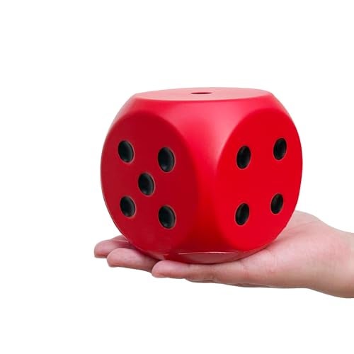 funnysquee 39 Inches Large Dice Stress Ball Toy PU Foam Dice Squishies Toys for Kids Board Game to Get Your Lucky Numbers Lucky Red - Image 1