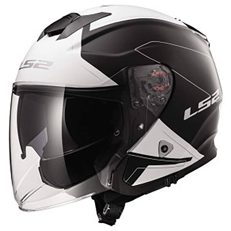 LS2 Helmets Open Face Verso Helmet Rave BlackWhite XSmall