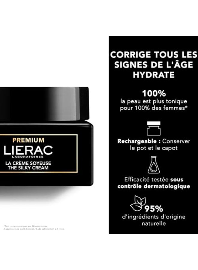 Lierac The Silky Face Cream Age Defying WrinkleMinimizing Face Moisturizer Cream for Woman Fine Lines Hydrating Tightens Smooths Skin with Niacinamide Hyaluronic Acid Sensitive Skin 50ml - Image 3
