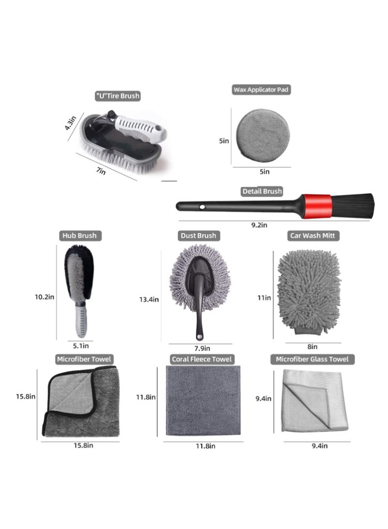 Generic Car wash tool brush Car wash brush 9-piece set Car tire brush Wheel hub brush Dense car wash glove brush set  - Image 5