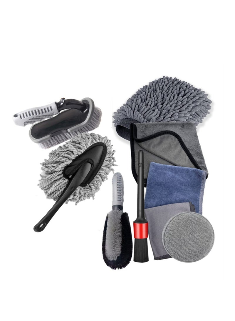 Generic Car wash tool brush Car wash brush 9-piece set Car tire brush Wheel hub brush Dense car wash glove brush set  - Image 1