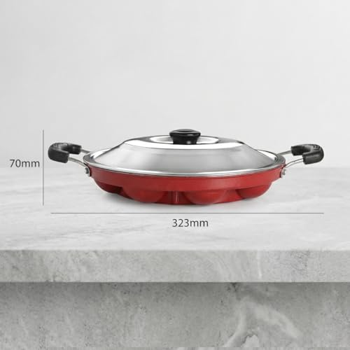 Vipron Appam Maker Non Stick Appam Patra, Appe Pan, Paniyaram Pan 12 Cavity with Stainless Steel Lid and Silicon Brush - Image 5