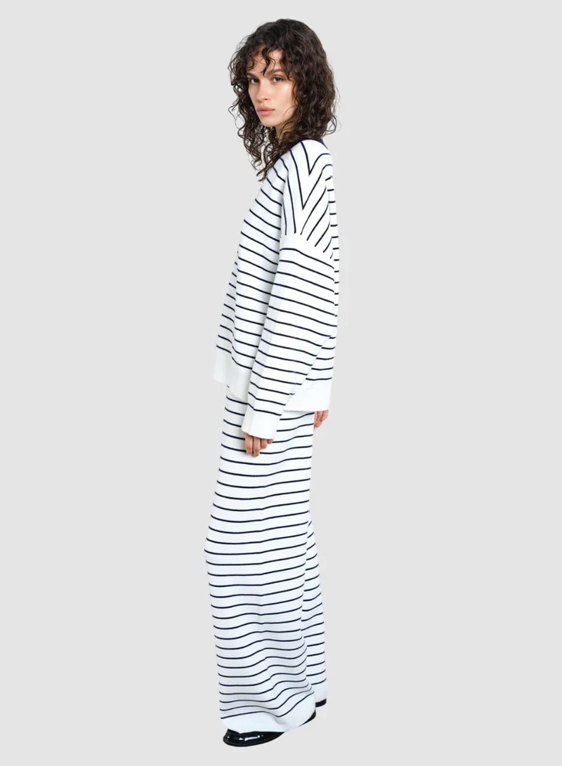 French Connection Marley Knit Striped Crew Neck