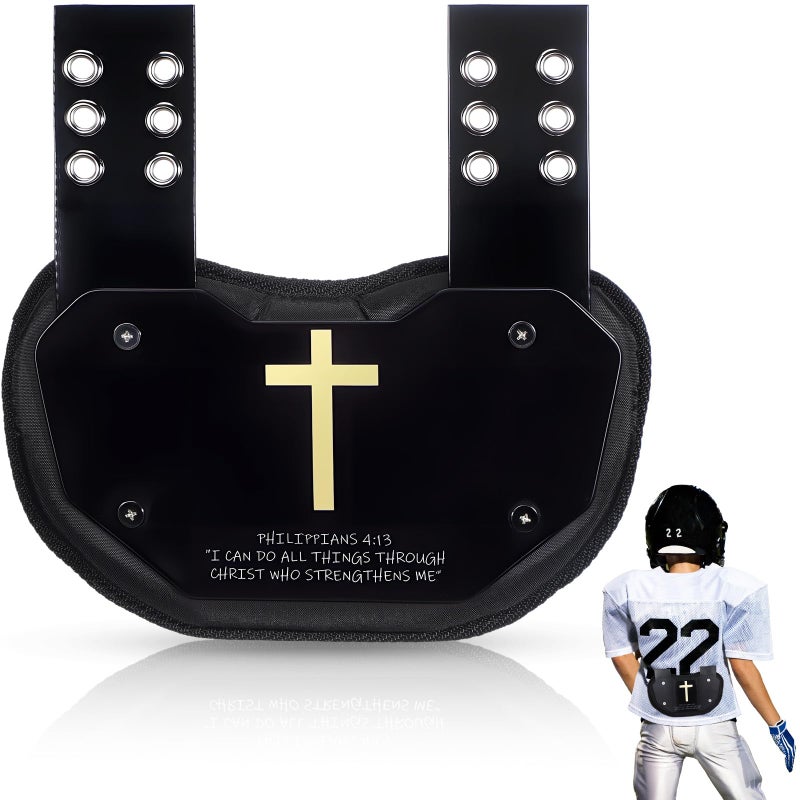 Civaner Football Back Plate Sport Lower Back Pads for Football Team Players Rear Protector for Youth AdultCross 413 StyleYouthBlack - Image 2