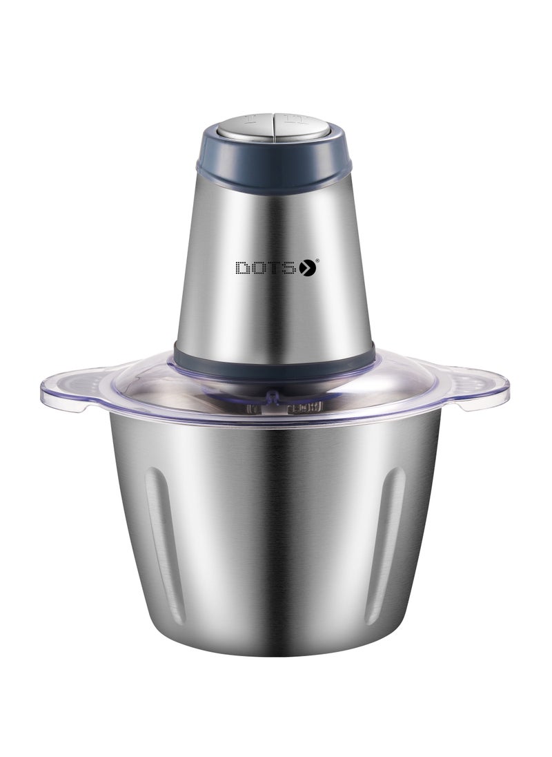 Dots Electric Meat Grinder, Food Processor 3L Stainless Steel Meat Blender Food Chopper for Meat, Vegetables, Fruits and Nuts with 4 Large Sharp Blades, 600W High Power