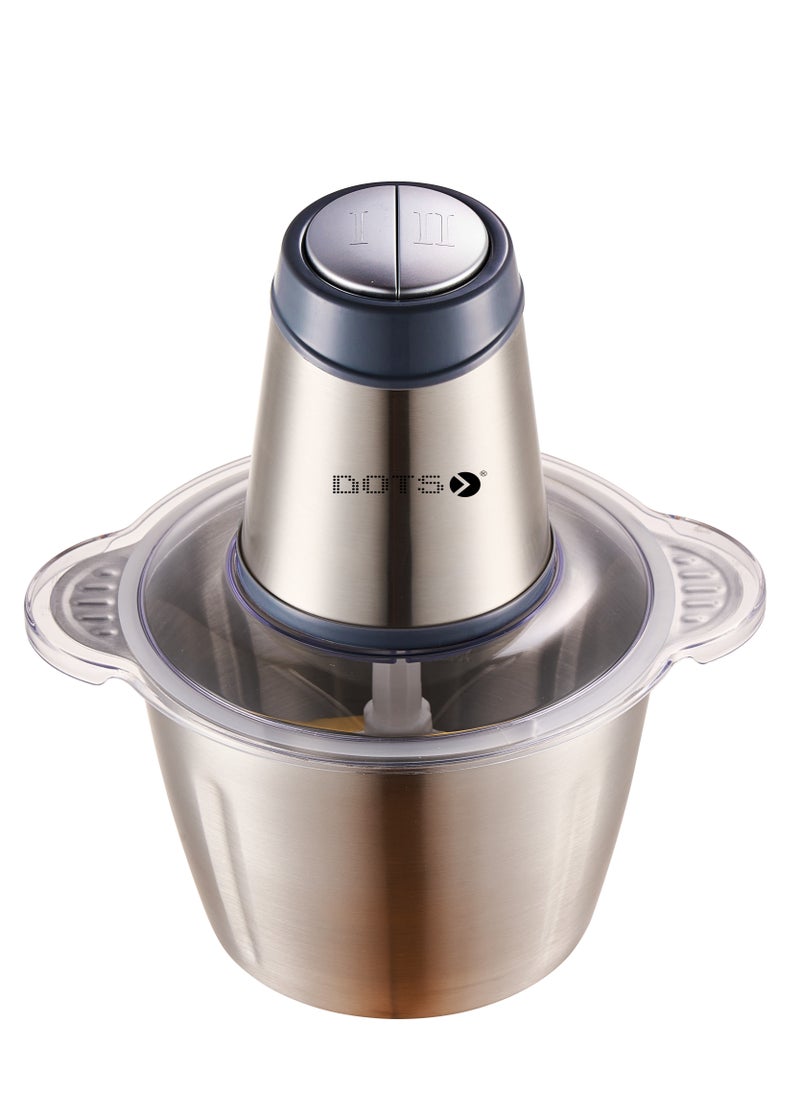 Dots Electric Meat Grinder, Food Processor 3L Stainless Steel Meat Blender Food Chopper for Meat, Vegetables, Fruits and Nuts with 4 Large Sharp Blades, 600W High Power