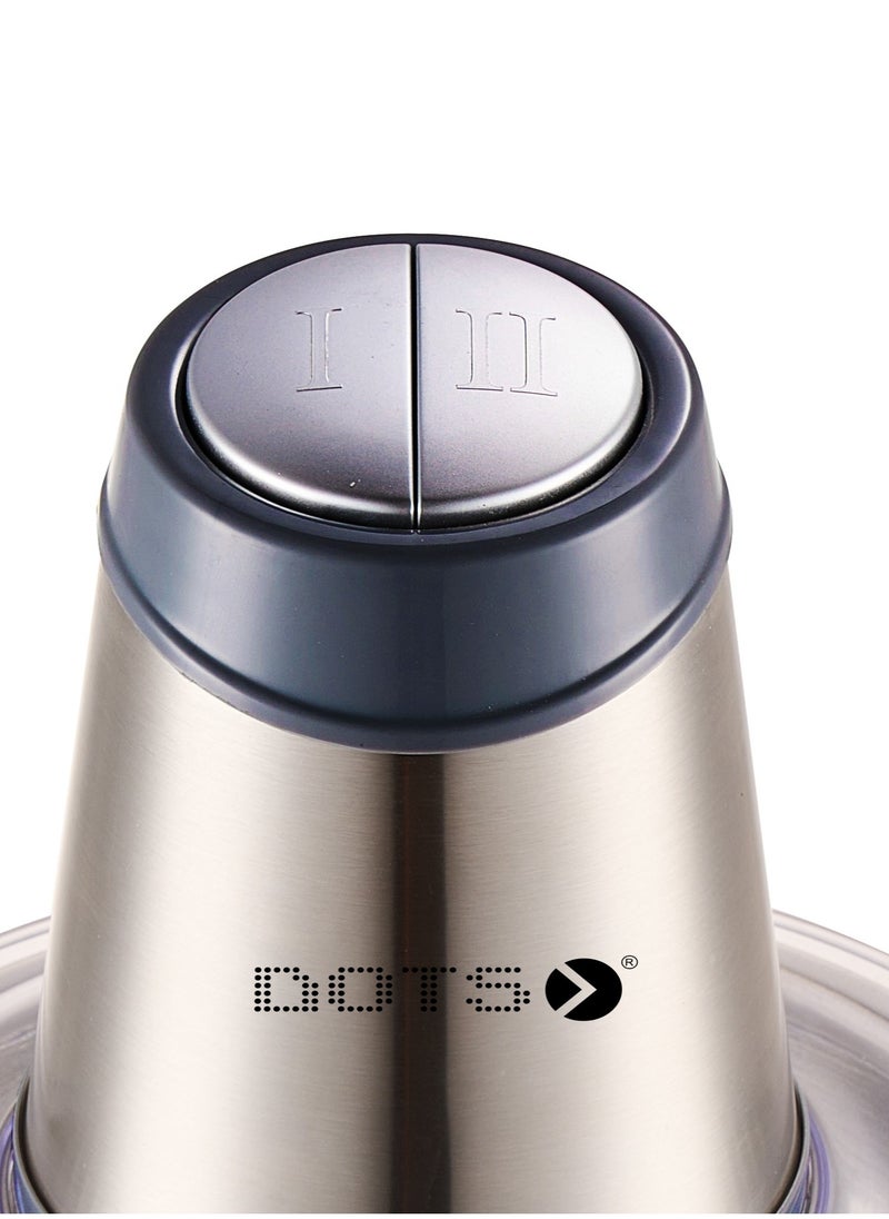 Dots Electric Meat Grinder, Food Processor 3L Stainless Steel Meat Blender Food Chopper for Meat, Vegetables, Fruits and Nuts with 4 Large Sharp Blades, 600W High Power