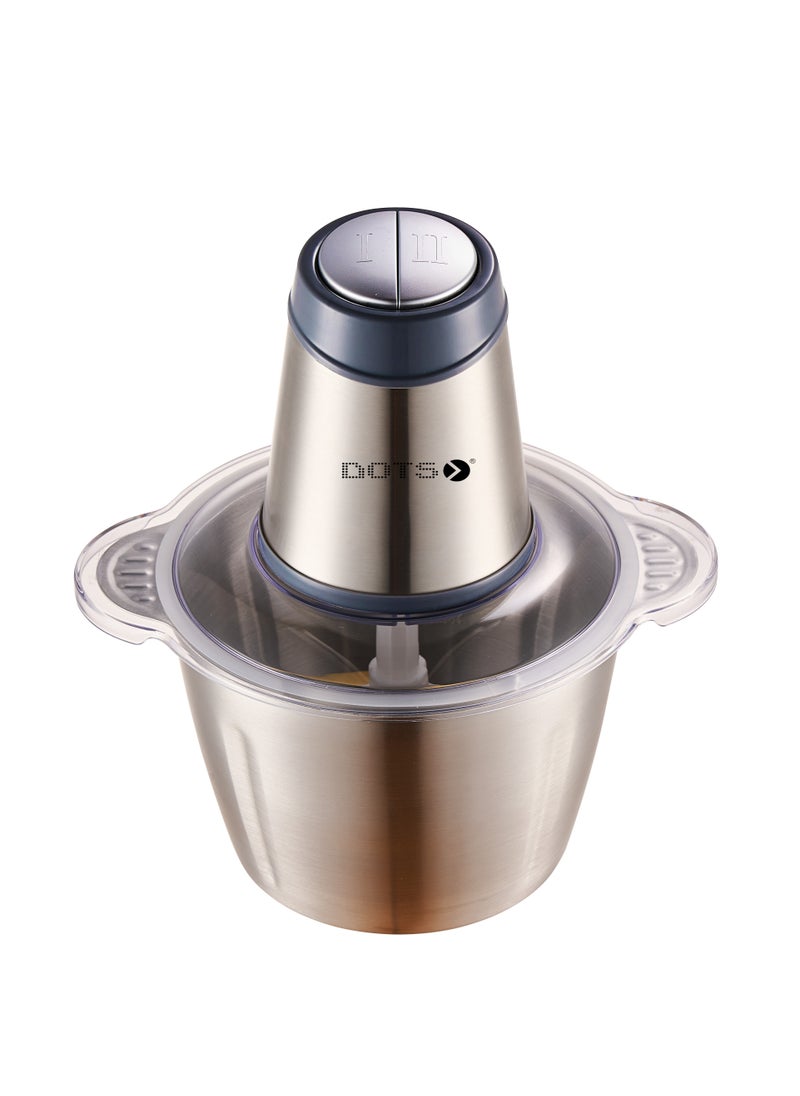 Dots Electric Meat Grinder, Food Processor 3L Stainless Steel Meat Blender Food Chopper for Meat, Vegetables, Fruits and Nuts with 4 Large Sharp Blades, 600W High Power