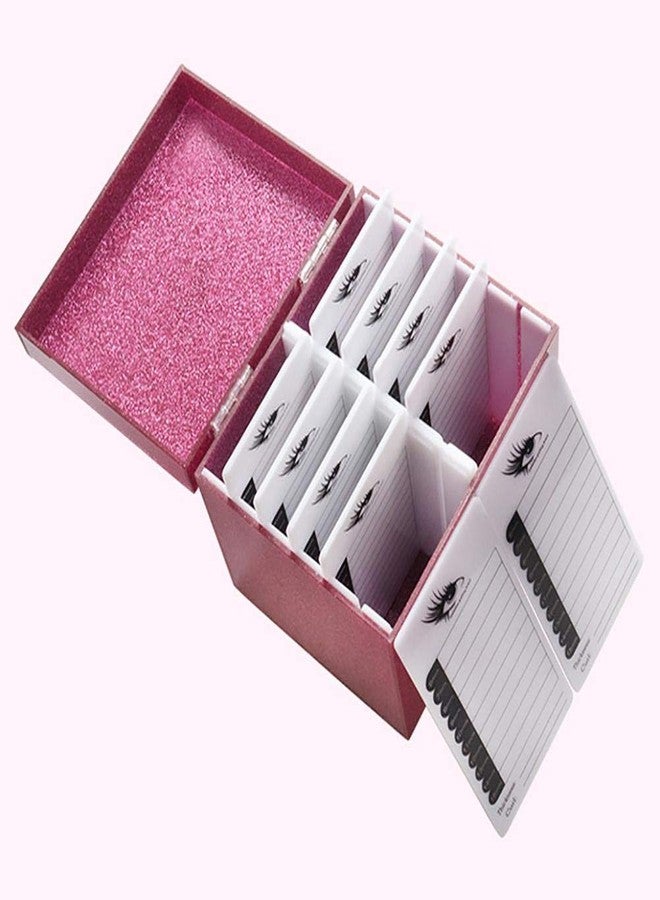 Sisiter 10 Layers Acrylic Eyelash Storage Box,Eyelash Holder Extension Tool,Makeup Organizer False Eyelashes Glue Pallet Holder, Grafting Eye lashes Close-Packed Display with 10 Pallets (pink) - Image 4