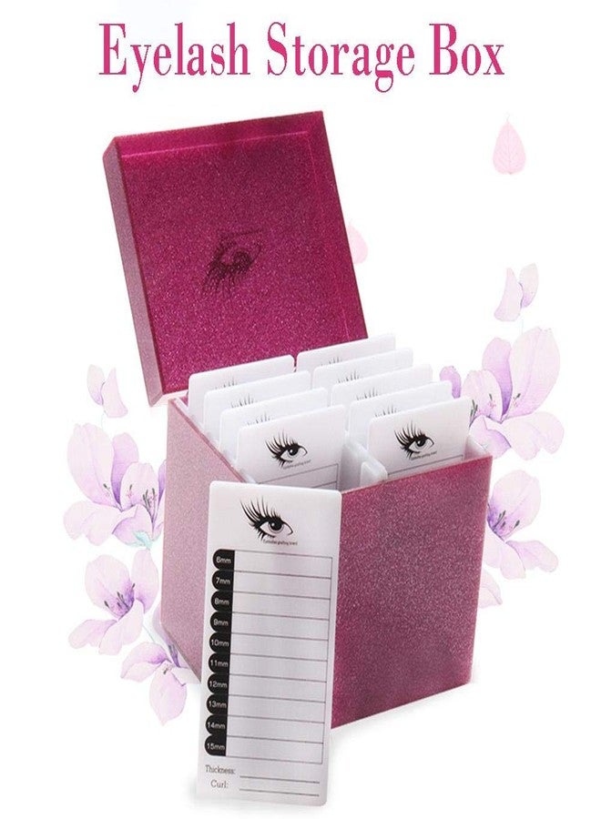 Sisiter 10 Layers Acrylic Eyelash Storage Box,Eyelash Holder Extension Tool,Makeup Organizer False Eyelashes Glue Pallet Holder, Grafting Eye lashes Close-Packed Display with 10 Pallets (pink) - Image 2
