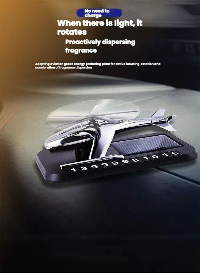 general Airplane Design Solar Car Freshener Silent Motor Solar Powered Rotation Natural Plant Essence Safe for Mom Baby - Image 3
